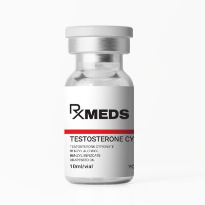 Testosterone Cypionate 250mg/10ml vial used for hormone replacement therapy